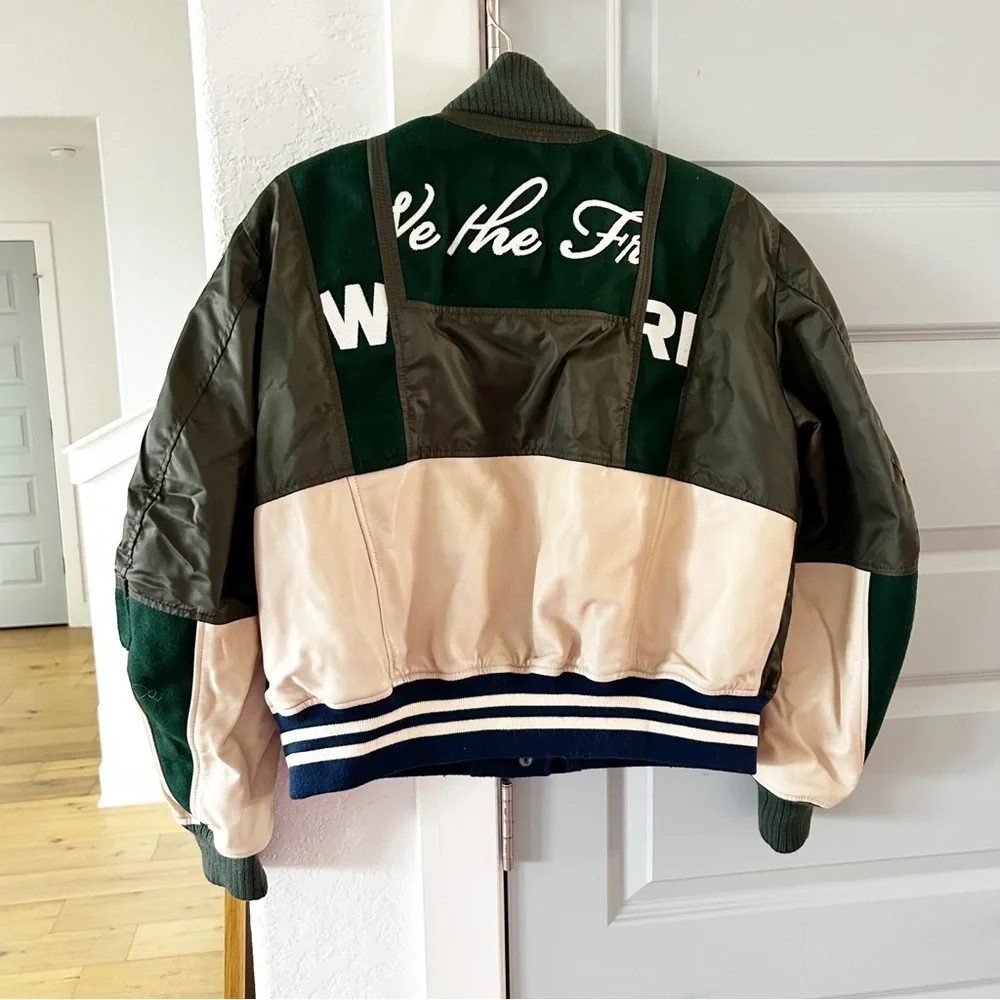 NWT Free People Triple Kick Novelty Bomber Jacket